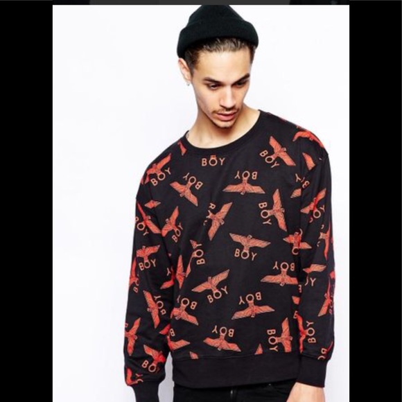 Boy of London Sweatshirt w Red Repeat Eagle - Picture 2 of 6